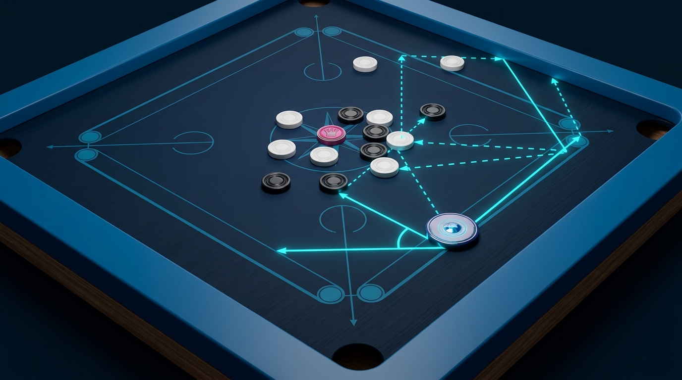 Advanced Carrom shot planning and tight angles