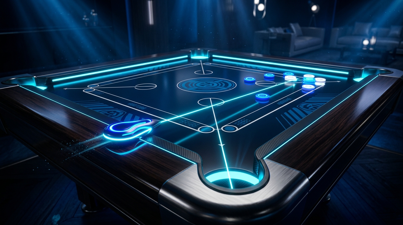 Carrom Pool shot planning and board positioning