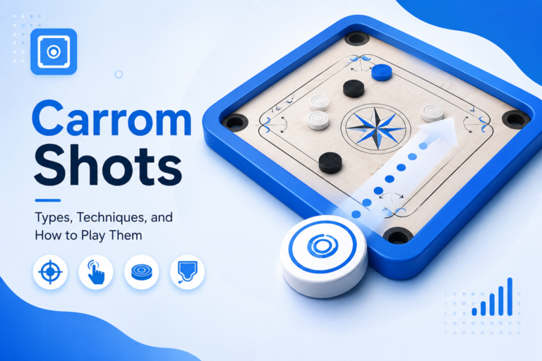 Carrom shots, types and techniques on a carrom board