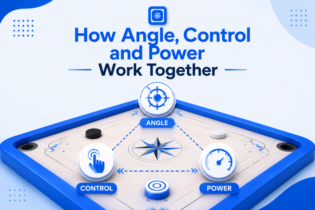 Carrom shot angle, control and power working together